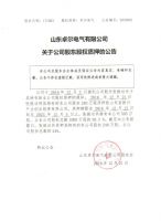 山东卓尔电气有限公司关于公司股东股权质押的公告