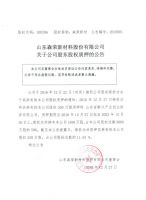 山东森荣新材料股份有限公司关于公司股东股权质押的公告
