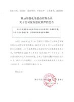 潍坊华普化学股份有限公司关于公司股东股权质押的公告