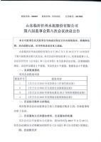 山东临沂沂州水泥股份有限公司第六届监事会第六次会议决议公告