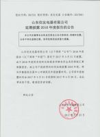 山东信友电器有限公司延期披露2016年度报告的公告