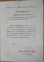 关于山东瑞生药用辅料有限公司延期披露2016年年度报告的公告