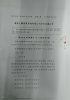 淄博大鹏管理咨询有限公司分红实施公告