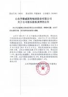 山东华隆威斯特轴承股份有限公司关于公司股东股权质押的公告