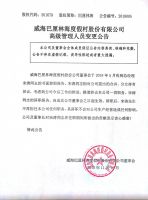 威海巴厘林海度假村股份有限公司高级管理人员变更公告
