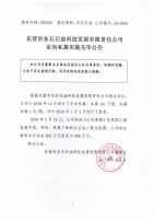 东营市东石石油科技发展有限责任公司定向私募实施完毕公告
