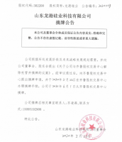 山东龙港硅业科技有限公司摘牌公告