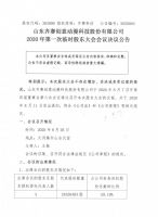 山东齐赛创意动漫科技股份有限公司2020年第一次临时股东大会会议决议公告