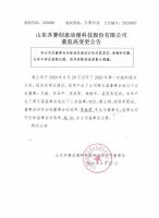 山东齐赛创意动漫科技股份有限公司董监高变更公告