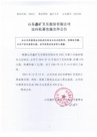 山东鑫矿叉车股份有限公司定向私募实施完毕公告