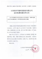 山东松衫节能科技股份有限公司定向私募实施完毕公告