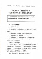 山东兴鲁化工股份有限公司关于召开2024年年度股东会的通知